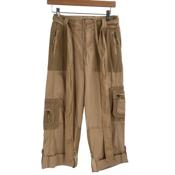 Abercrombie & Fitch Y2K Skater Baggy Cargo Belted Pants 24 Short NEW - Picture 2 of 16
